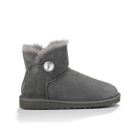 Угги Mini Bailey Button Bling серые (Grey) 1003889